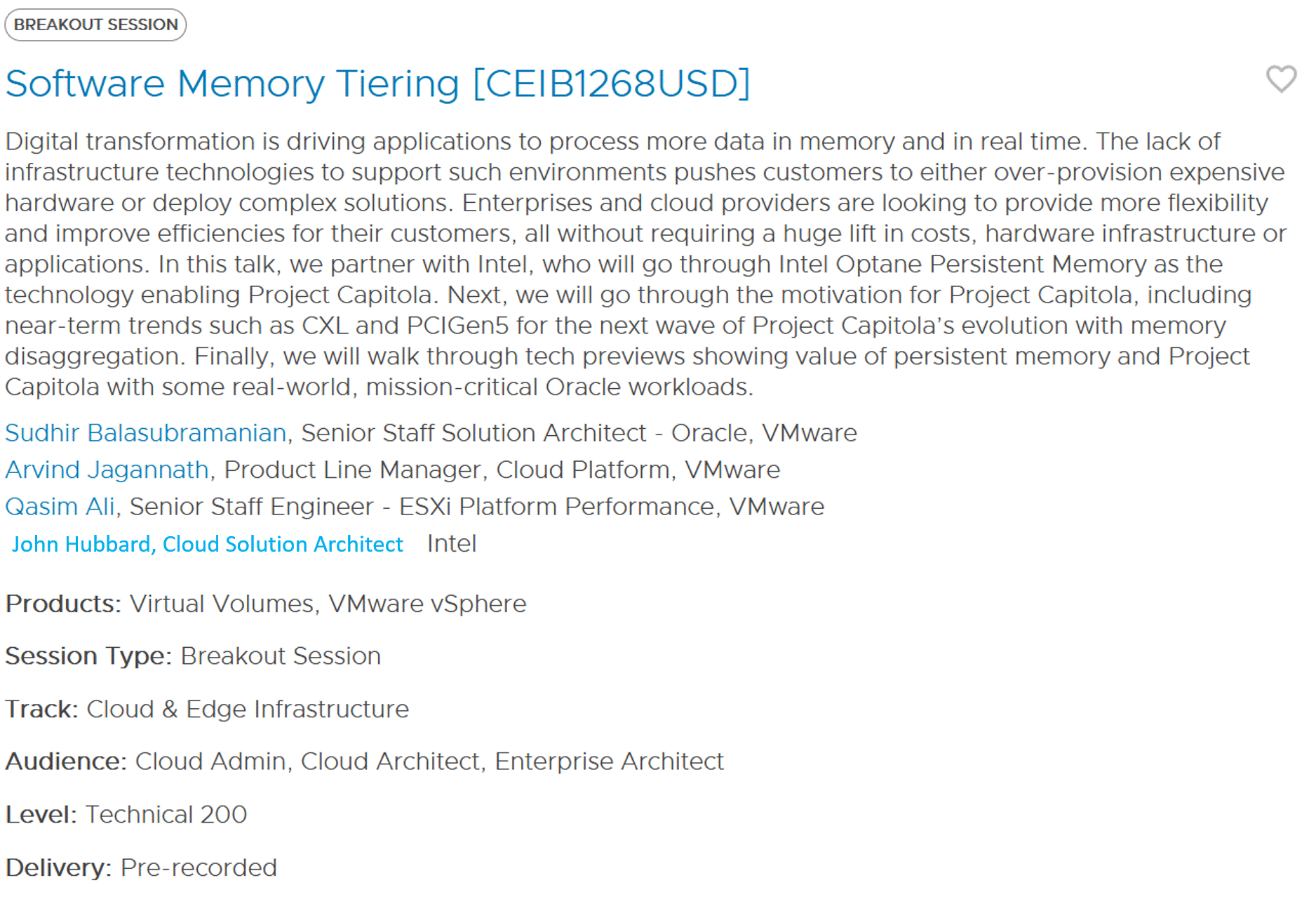 VMworld 2022 - Software Memory Tiering
