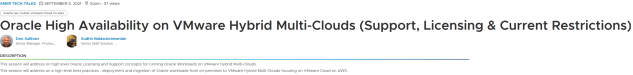 2021-09-09 Oracle HA Licensing