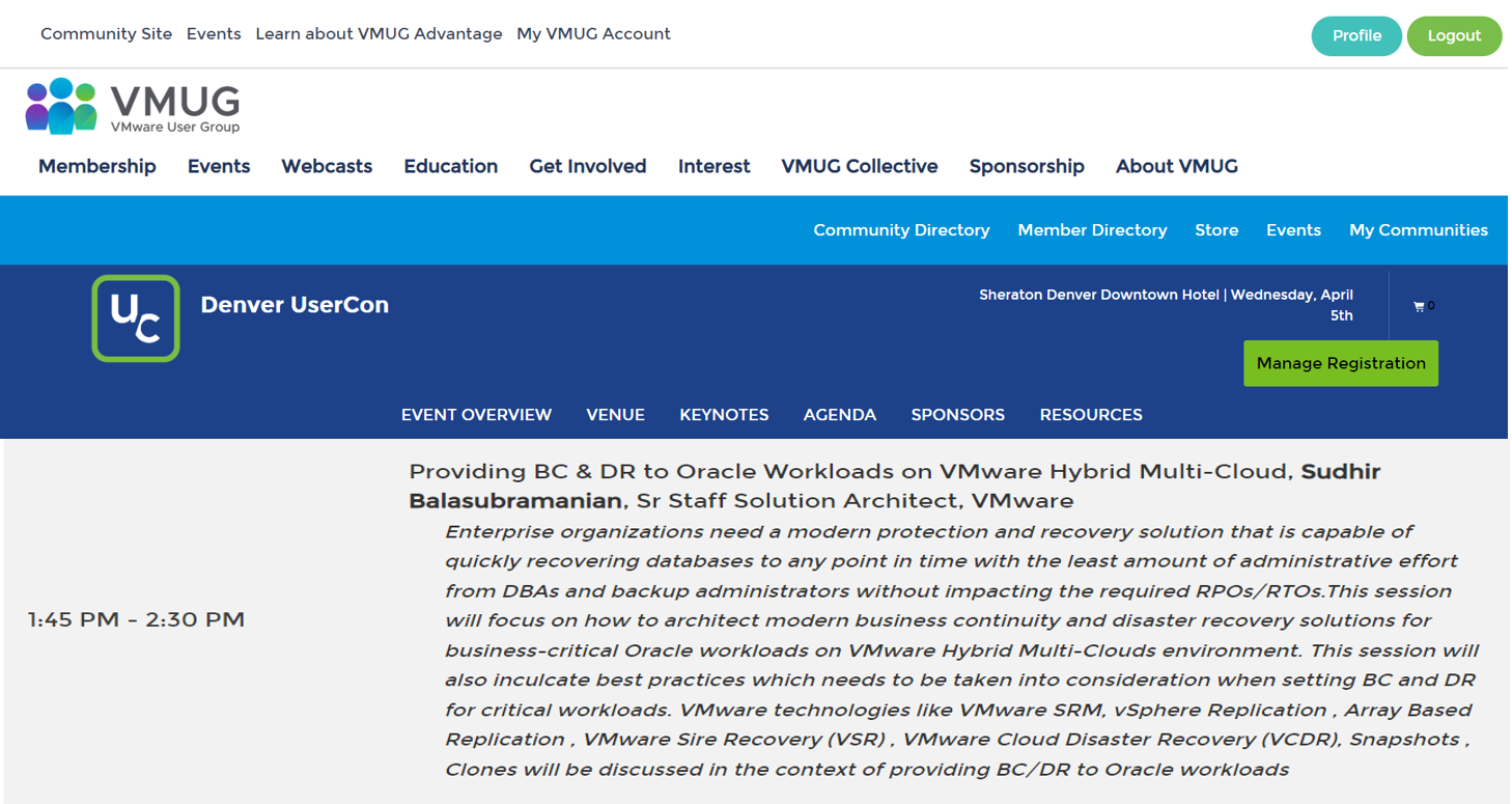 2023-04-05 Denver UserCon - Oracle BC DR