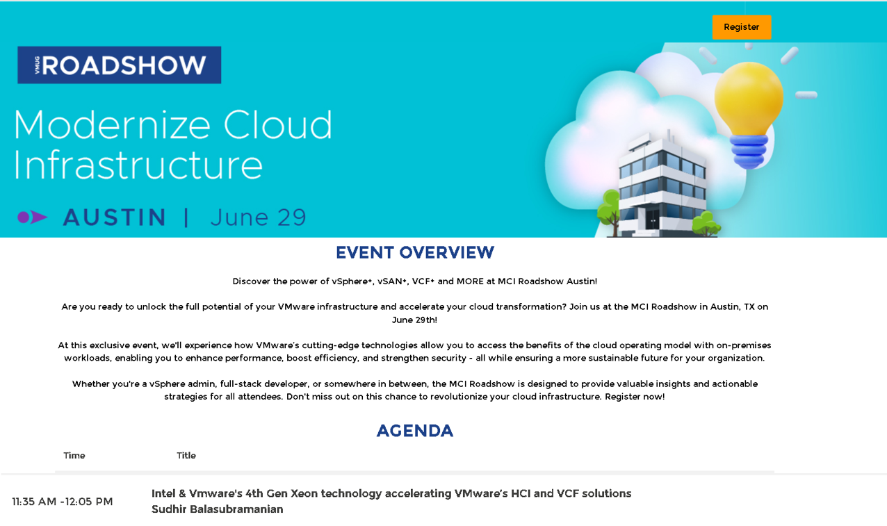 VMUG MCI Intel-VMware AUstin